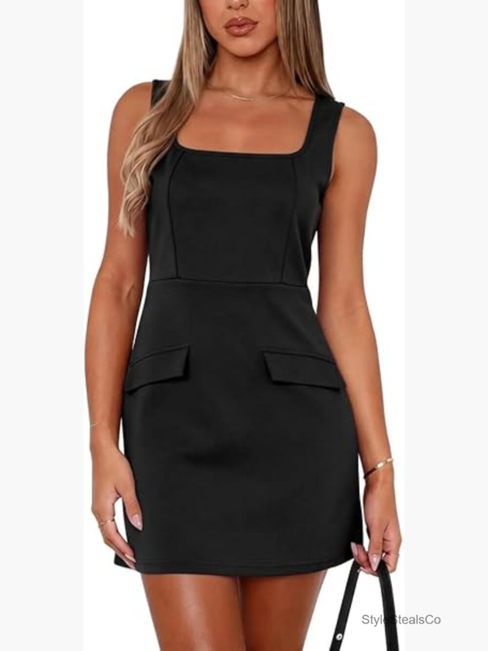 Sleeveless Mini Dress Square Neck A Line Cocktail Party Summer